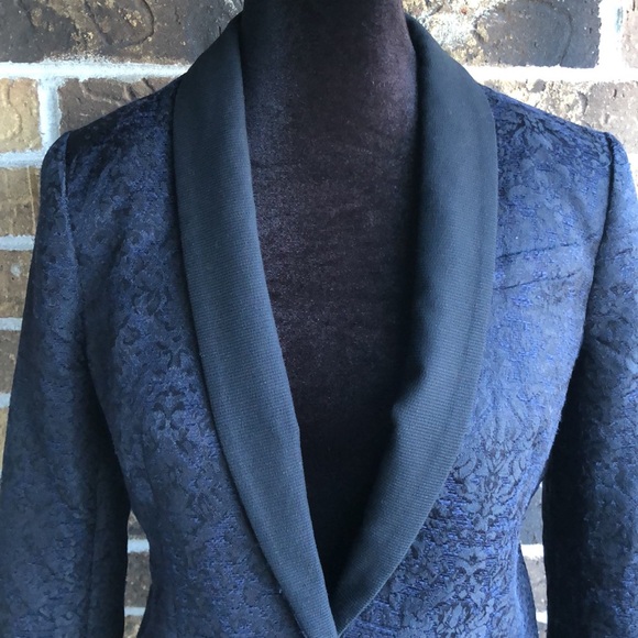 Banana REPUBLIC Navy Blue Black Collar Blazer - Picture 2 of 8